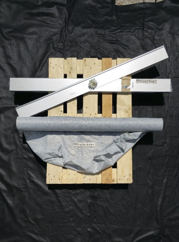 DauerBeet™ 12 cm EDELSTAHL SET – 15 m + 20 m² Unkrautvlies 120 g