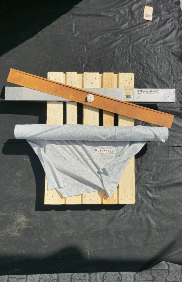 12 cm Corten-Set – 15 m Rasenkante + 20 m² Unkrautvlies 120 g/m²