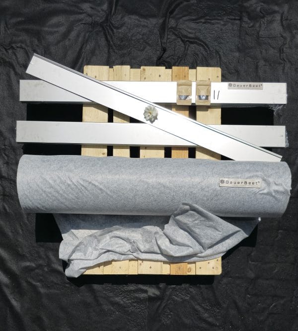XXL DauerBeet™ 12 cm EDELSTAHL SET – 30 m + 50 m² Unkrautvlies 120 g