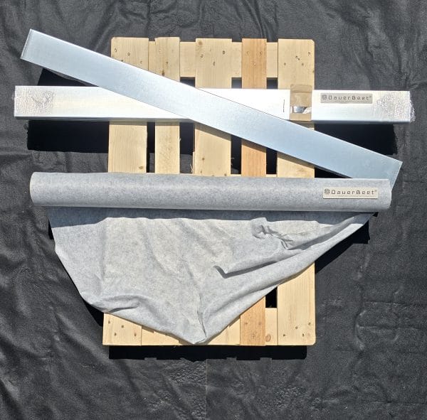 DauerBeet™ 12 cm VERZINKTES SET – 15 m + 20 m² Unkrautvlies 120 g